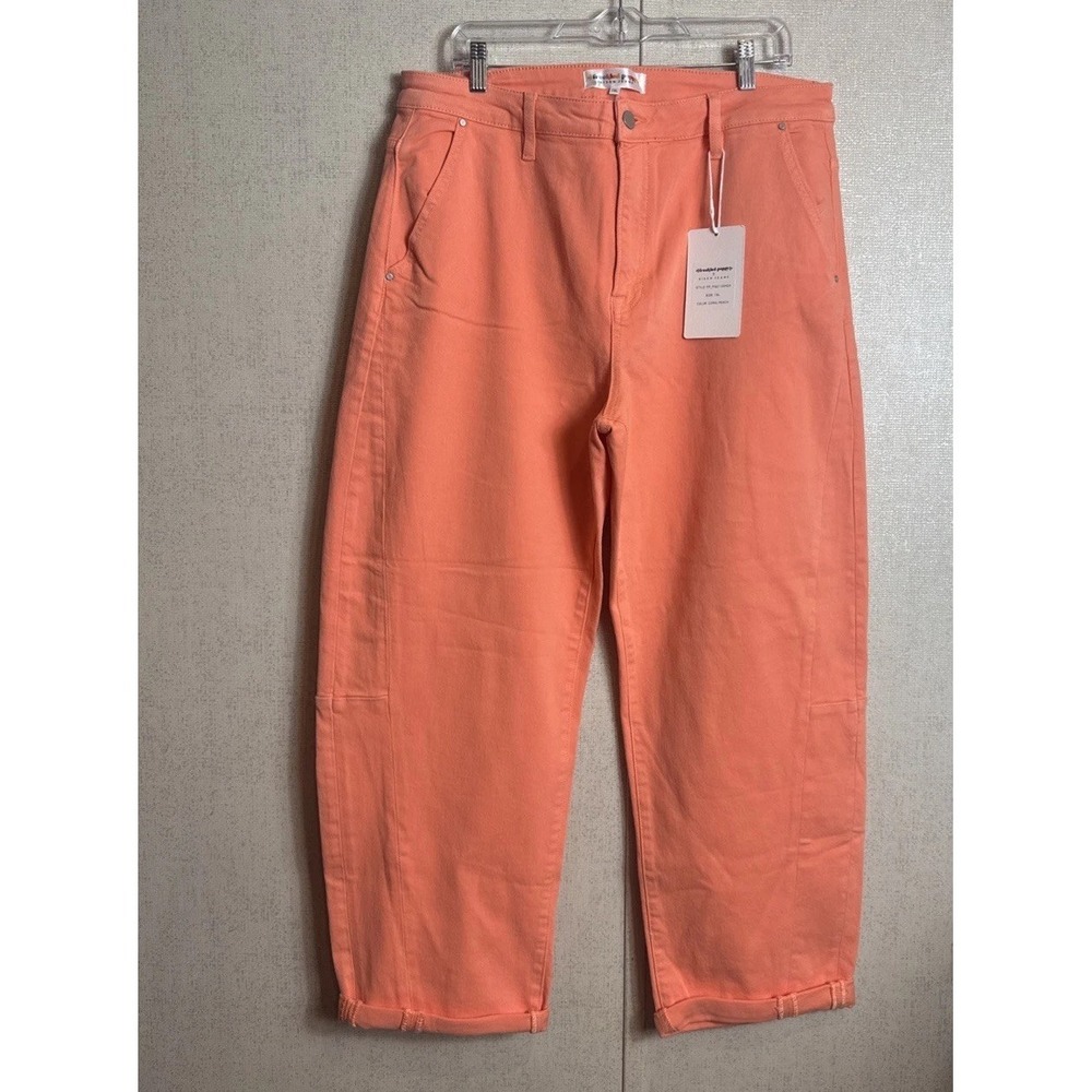 NWT Risen x FP High Rise Coral Reef Relaxed Cuffed Barrel Jeans Size 1X